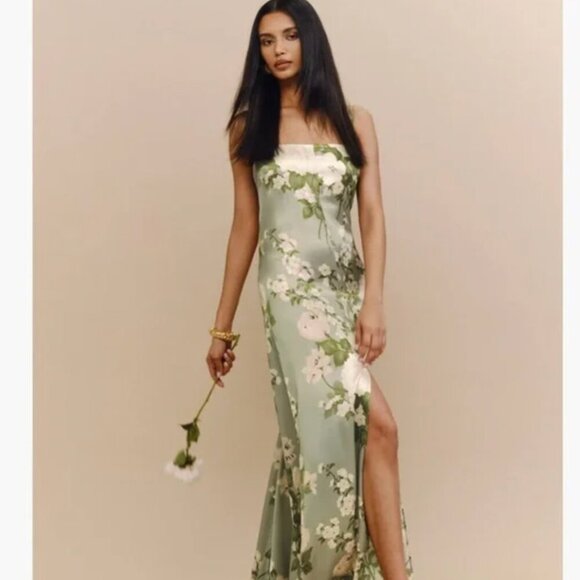 NWT! REFORMATION Selah Silk Dress Size 12 - Picture 1 of 9